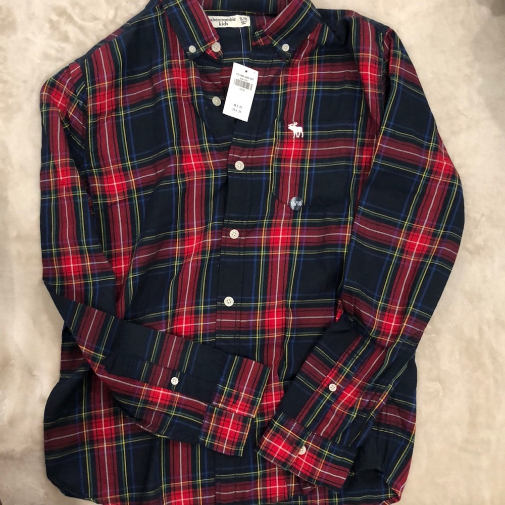 Boys Abercrombie Kids  plaid button down shirt